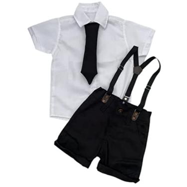 Imagem de Poderoso Chefinho Kit Roupa Conjunto Infantil Menino 4 Peças Camisa Gravata Bermuda e Suspensório Aniversário Mesversário 2 (4 anos)