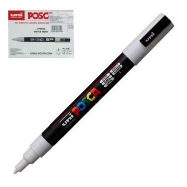 Imagem de Caneta Posca Uni Ball Pc-3M Branco Com 6 Unidades