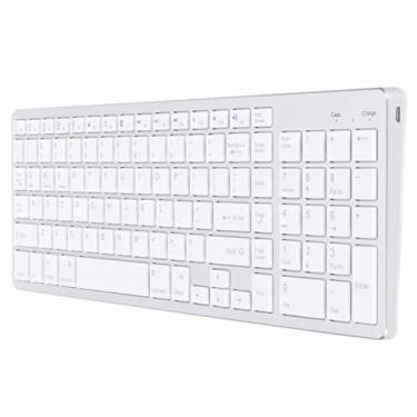 Imagem de Teclados sem fio, teclado silencioso teclado digital universal teclado recarregável com função de economia de energia, para laptop desktop
