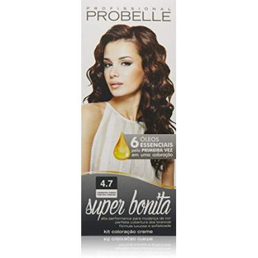 Imagem de Kit Coloração Super Bonita 4.7 Castanho Médio Marrom Intenso 50g