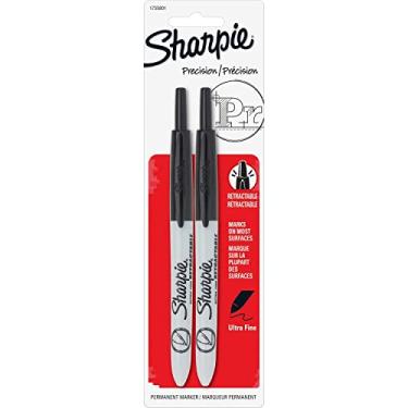 Imagem de Sharpie 1735801 Marcador Permanente Retr til Preto Ponta Ultrafina 2 Unidades