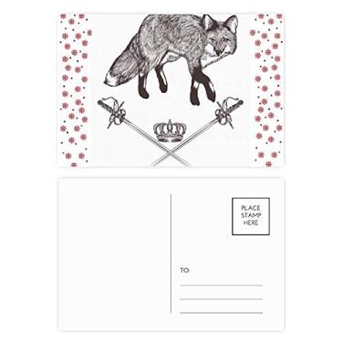 Imagem de Coroa de raposa com espada de animal estilo barroco Natal flor celebração cartão postal de bênção