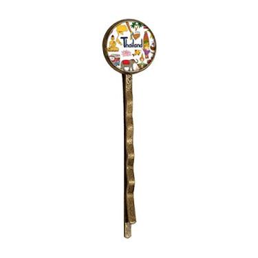 Imagem de Thailand Landscap Animals Bandeira Nacional Retro Metal Hair Bobby Pin Headwear