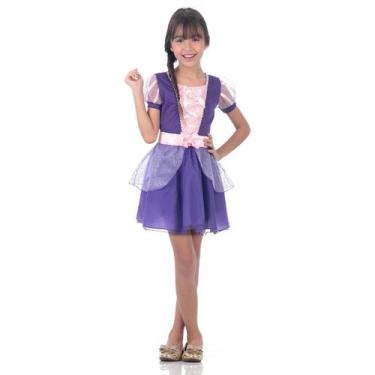 Imagem de Fantasia Rapunzel Infantil Vestido Curto Original - Disney Princesas
