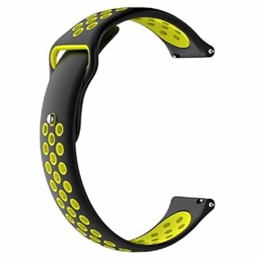 Imagem de 1 pulseira de silicone para relógio de pulso de 17 cm a 20,5 cm para Huawei (Watch GT/Watch 2 Pro), Preto, verde, Pulseira