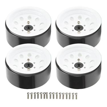 Imagem de Cubo de Roda RC Beadlock, 4 PCS 1.9in Ferro de Alta Resistência Cubo de Roda RC Cubos de Roda para Rodas e Pneus de Reposição (Branco)