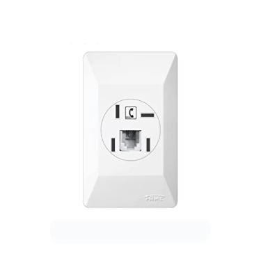 Imagem de TOMADA PARA TELEFONE (PADRÃO TELEBRÁS) COM CONECTOR RJ11 - 2 VIAS