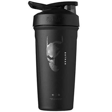 Imagem de BlenderBottle Garrafa de água de aço inoxidável isolada Strada da Liga da Justiça com batedor de arame, 680 g, Batman
