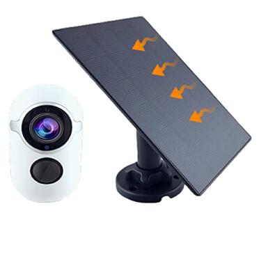 Imagem de Câmera ao ar livre de segurança sem fio com bateria de painel solar alimentada por bateria 1080p WiFi Camera com detecção de movimento de visão noturna de 2 vias de áudio para vigilância externa