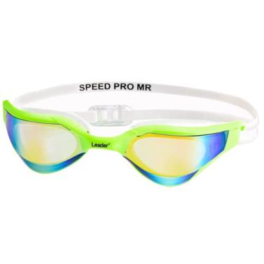Imagem de Oculos Natacao Espelhado Leader Speed Pro Verde