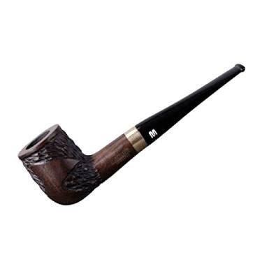 Imagem de MUXIANG Cachimbo de Tabaco Reto Cachimbo de Madeira Ébano Cachimbo Esculpido à Mão Filtro de 9mm 10 Ferramentas de Limpeza de Cachimbo AC0015K01