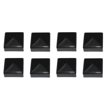 Imagem de JSP Manufacturing Bonés de poste de cerca, pretos, de plástico para metal, plástico, vinil ou madeira, 2 x 2 hastes (5 x 5 cm, dimensão interna) (2 1/4 x 2 1/4 pol. Dimensões externas)