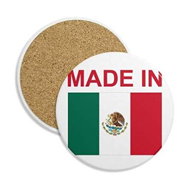 Imagem de Porta-copos de cerâmica Made in Mexico Country Love Porta-copos com pedra absorvente para bebidas presente 2 peças