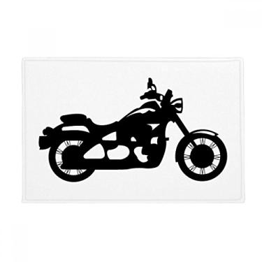 Imagem de DIYthinker Tapete para porta de banheiro com padrão preto de motocicleta