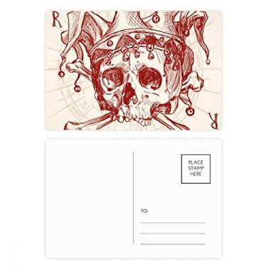 Imagem de Coringa Coringa Coroa Vermelha Esqueleto Cartão Poker Padrão Cartão Poker Cartão Cartão de Felicitação