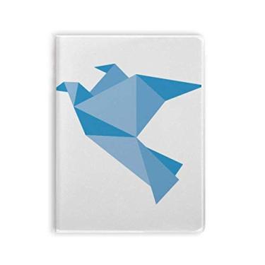 Imagem de Diário de capa macia Origami com estampa de pombo azul abstrato