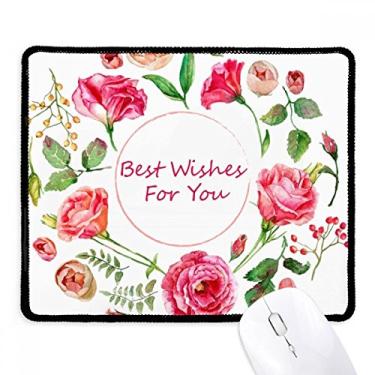 Imagem de Mousepad de borracha com estampa de rosas vermelhas com bordas costuradas