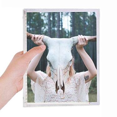 Imagem de Caderno de folhas soltas para meninas com estampa florestal, ciência da natureza, diário recarregável