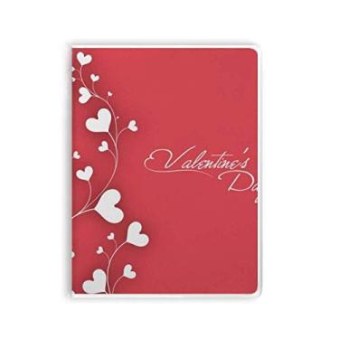 Imagem de Caderno branco corações videiras dia dos namorados rosa capa de goma diário capa macia