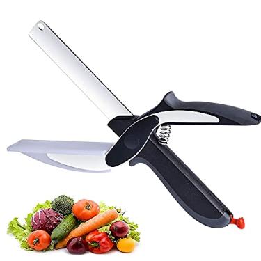 Imagem de Owfeel Tesoura de comida, cortador inteligente de frutas, cortador de vegetais, cortador fácil de cortar, tesoura inteligente de cozinha, acessório de cozinha divertido, amolador 2