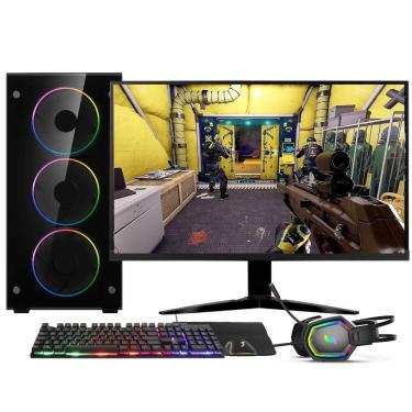 Imagem de PC Gamer Completo AMD Ryzen 7 5700G, Gráficos Radeon VEGA 8, 16GB DDR4, SSD NVMe 512GB, Fonte 600W 80 Plus, Monitor 24" 75Hz, Skill RGB - SR-024
