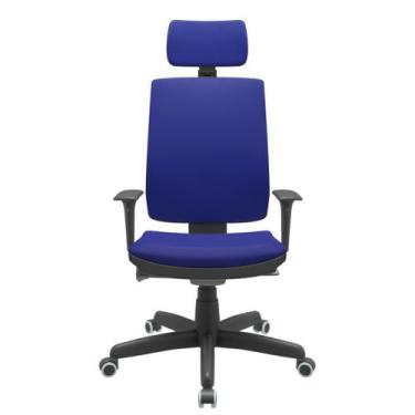 Imagem de Cadeira Office Brizza Soft Aero Azul Autocompensador Com Encosto Cabeç