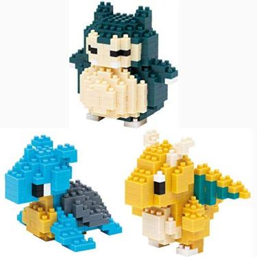 Imagem de Conjunto Nanoblock Laplace, Dragonite e Snorlax — personagens Pokémon ajustáveis