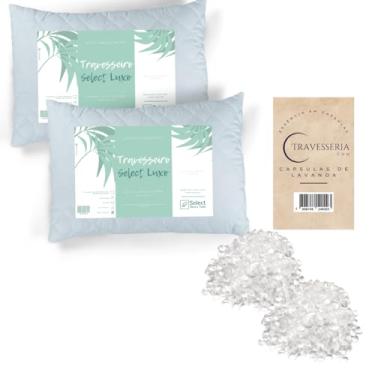 Imagem de Kit 2 Travesseiros Select Luxo + 2 Embalagens de Capsulas Aromáticas Lavanda Travesseria