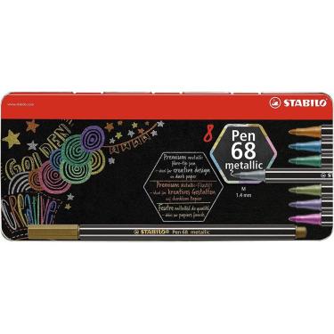 Imagem de Caneta Stabilo Pen 68 Metallic Estojo 8 Cores