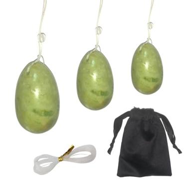 Imagem de THINNGEN Bolas femininas Ben Wa, ovos Yoni, 3 peças, ovos de kegel, pedra de jade Yoni para mulheres, trem Kegel