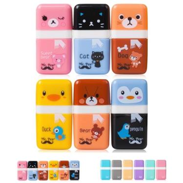 Imagem de Mr. Pen - Borrachas para crianças, pacote com 6, borracha com capa e rolo, borracha de lápis, borrachas fofas, material de volta às aulas