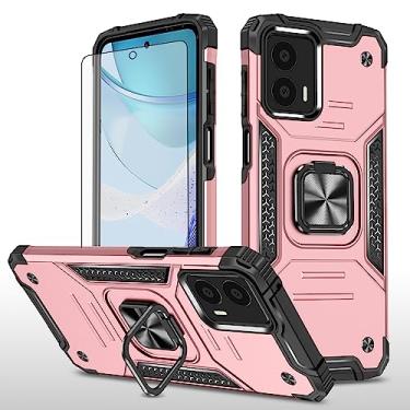 Imagem de Asuwish Capa de telefone para Motorola Moto G 5G 2023 com protetor de tela de vidro temperado e suporte de anel suporte fino híbrido protetor móvel acessórios para celular GPower G5 mulheres homens