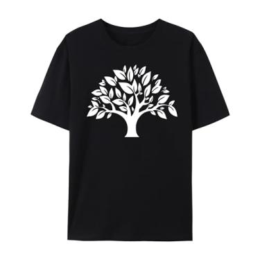 Imagem de BAFlo Camiseta masculina e feminina com estampa de árvore da vida, Preto, XXG