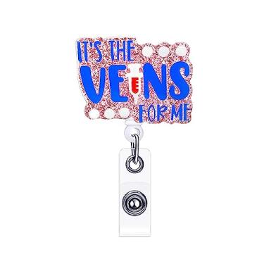 Imagem de ANDGING Carretel de crachá retrátil de flebotomia engraçado, clipes retráteis para crachá It's The Veins for Me, fofo flebotomista, carretel retrátil para enfermeiras, porta-crachá de identificação médica, acessórios de escritório