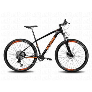 Imagem de Bicicleta KSW XLT 100 Aro 29 Em Aluminio 1x12v com Freios Hidraulicos e Suspensão de 100mm de cursor com Trava,21,Preto Laranja