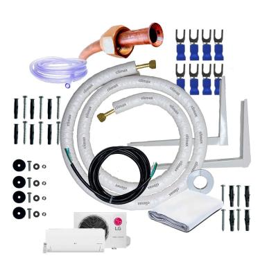Imagem de kit para instalação de ar condicionado lg dual inverter 24000 btus 1/4 x 5/8 completo 3 metros com suporte de 500mm