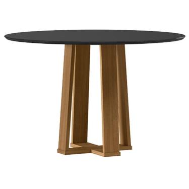 Imagem de Mesa de Jantar 120 cm Isabela com Vidro Ype Preto – New Ceval