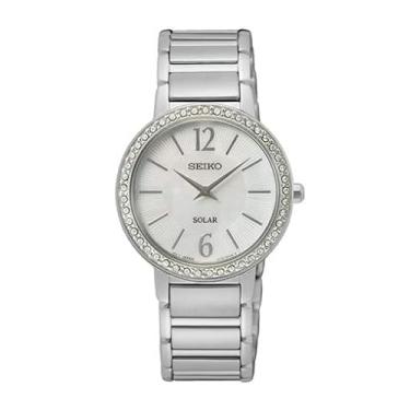 Imagem de SEIKO Relógio feminino de aço inoxidável Hardlex Cry Quartz SUP467, Moderno