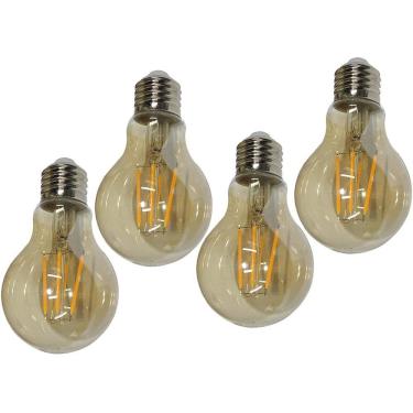 Imagem de Lampada Led Multifilamento 30W Iluminaçao Kit 4 Uni Decoraçao Vintage Quarto Sala Casa Varanda Garagem Branco Quente Ambar