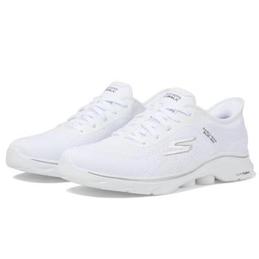 Imagem de Skechers Tênis feminino Go Walk 7 Valin Hands Free Slip ins, Branco/preto, 34