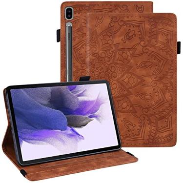 Imagem de Dteck Capa para Galaxy Tab S10 Ultra 2024, Galaxy Tab S9 Ultra/S8 Ultra 37.1 cm, capa de mandala em relevo em couro PU premium com suporte para cartão Wake/Sleep Flip Smart Stand protetora de 37.1 cm,