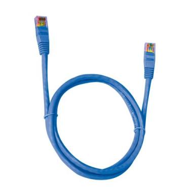 Imagem de Cabo de rede patch cord utp cat5e gigabit 2,5m azul pc-ethu25bl plusca