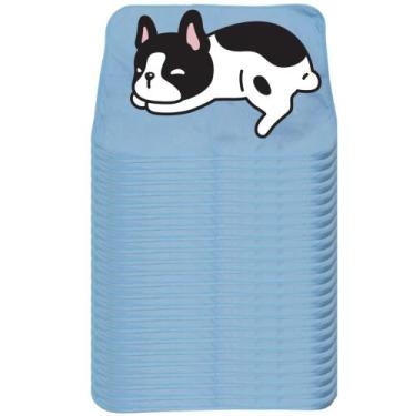 Imagem de 24 Caminhas para Cães e Gatos Dobrável 200 Lavagens 70x50 Azul Antipul