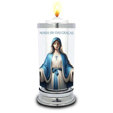 Imagem de Protetor de Velas 7 dias Nossa Senhora das Graças Castiçal - Balaio de