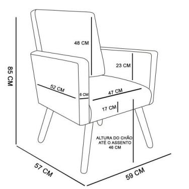 Imagem de Poltrona Decorativa Nina Suede Rose com Encosto Alto - D'Rossi