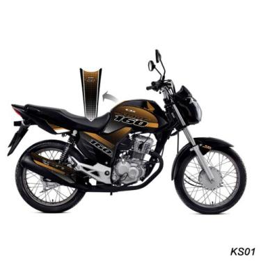 Imagem de Adesivo Kit Personalizado Dourado Preto CG 160 Start 16-22 - Resitank