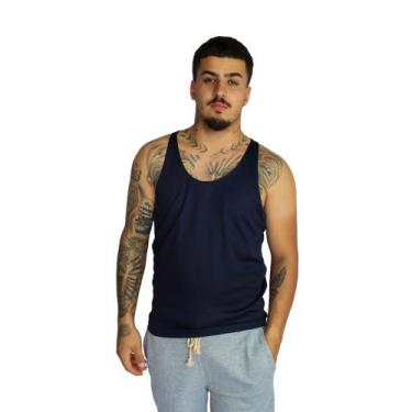 Imagem de Regata Nadador Masculino Academia Fitness - JinkingStore, Azul marinho