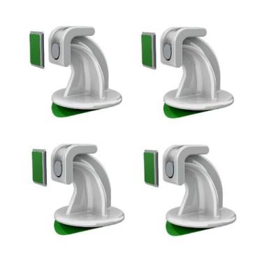 Imagem de Prendedor de porta magnético adesivo para porta pivotante Branco - 4 u