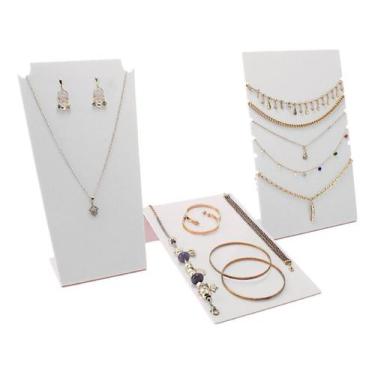 Imagem de Expositor Busto De Brinco E Colar P/ Bijuterias Joias 3 Pçs - Acriliku