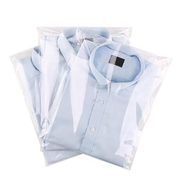 Imagem de Sacos plásticos transparentes de celofane resseláveis para embalagem de camisas, roupas e produtos, 50 sacos grandes de celofane autovedantes de 30 x 40 cm
